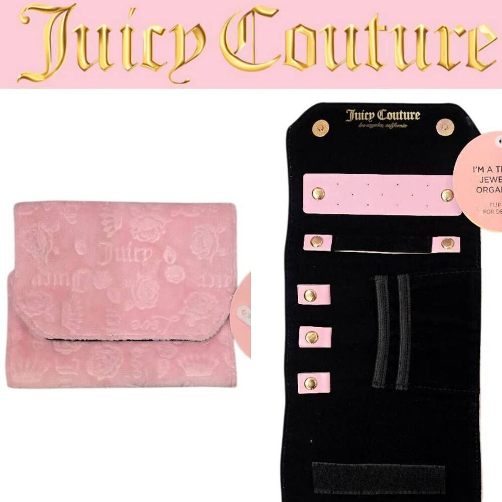 Juicy Couture Logo Crown Rose Embossed Jewelry Organizing Pouch